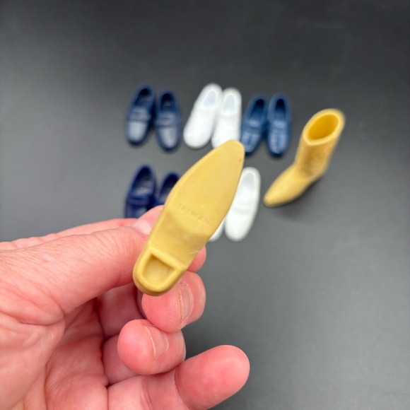 Vintage Ken Doll Barbie Cowboy Boots Shoes Sneakers Tan Blue Black White Six 6 - Picture 3 of 4